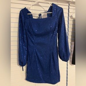 Blue sparkle mini dress